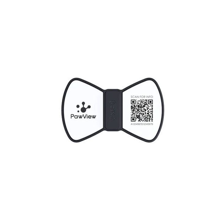 Pawview Bow Anti-loss Smart Pet Id Tag With Qr Code - Black