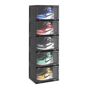 SOGA 5 Tier Black Shoe Box