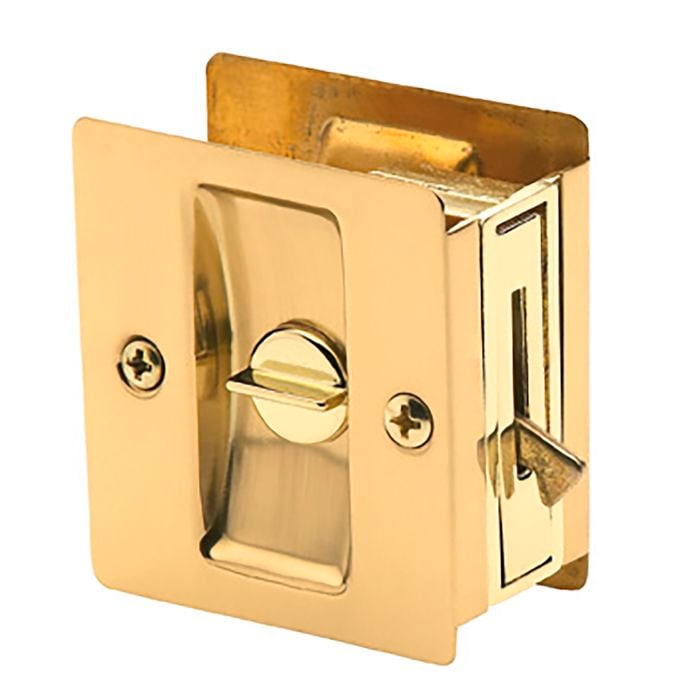 Gainsborough Polished Brass Rectangular Privacy Sliding Cavity Door Set