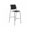 Olg Game Bar Stool Chrome Legs White Shell Black Upholstered Seat And Back