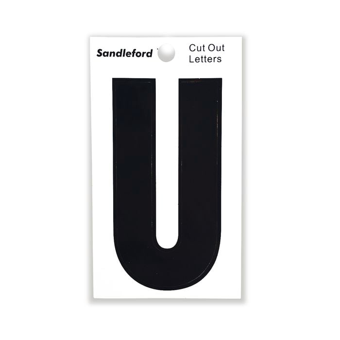 Sandleford 85mm Black Cut Out Self Adhesive House Letter U