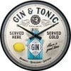 Nostalgic Art 30cm Gin & Tonic Round Metal Battery Operated Wall Clock