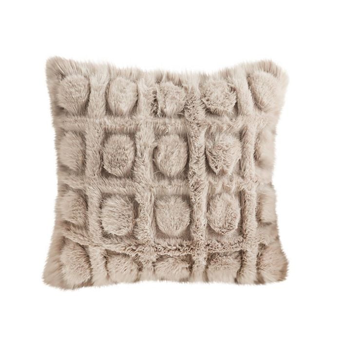SOGA Wabi Sabi Herringbone Plush Square Throw Pillow 45cm