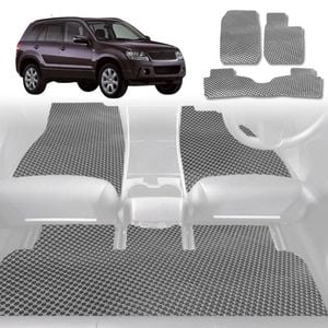 6D Diamond Car Floor Mats for Suzuki Grand Vitara 2005-2015-Full Set-Grey-Outback GT