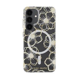 Case-Mate Floral Gems CaseFor Samsung Galaxy S25 - Gold w/ Magnet