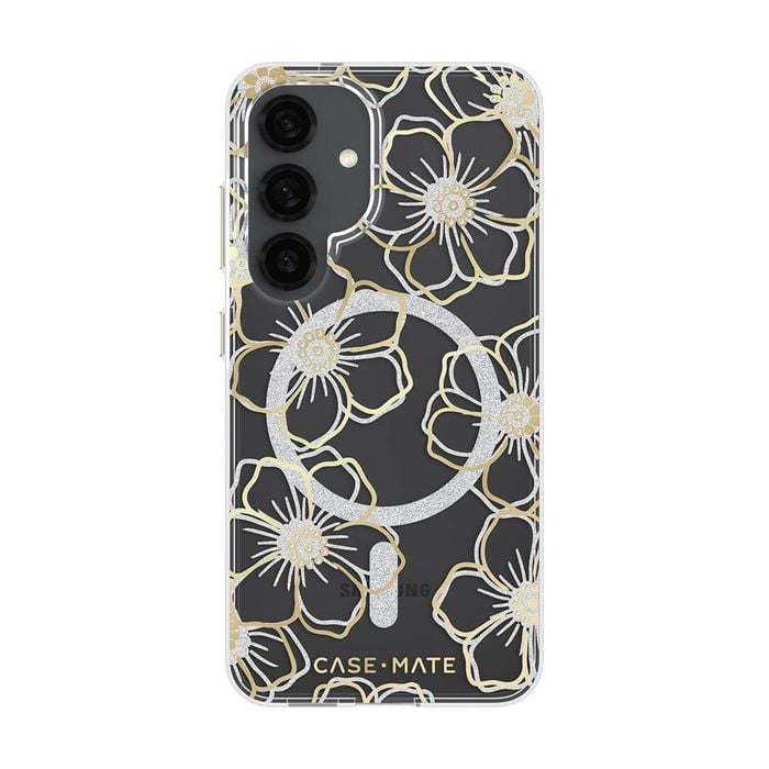 Case-Mate Floral Gems CaseFor Samsung Galaxy S25 - Gold w/ Magnet