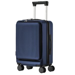 Mazam 20" Luggage Suitcase Front Opening Carry On Hard Case Navy
