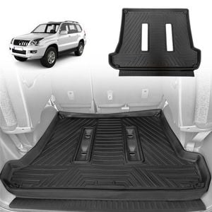 AUSGO Boot Liner for Toyota Land Cruiser Prado 120 Series 2003-2009 With Inner Rear Step Panel Covered Cargo Trunk Mat Boot Mat