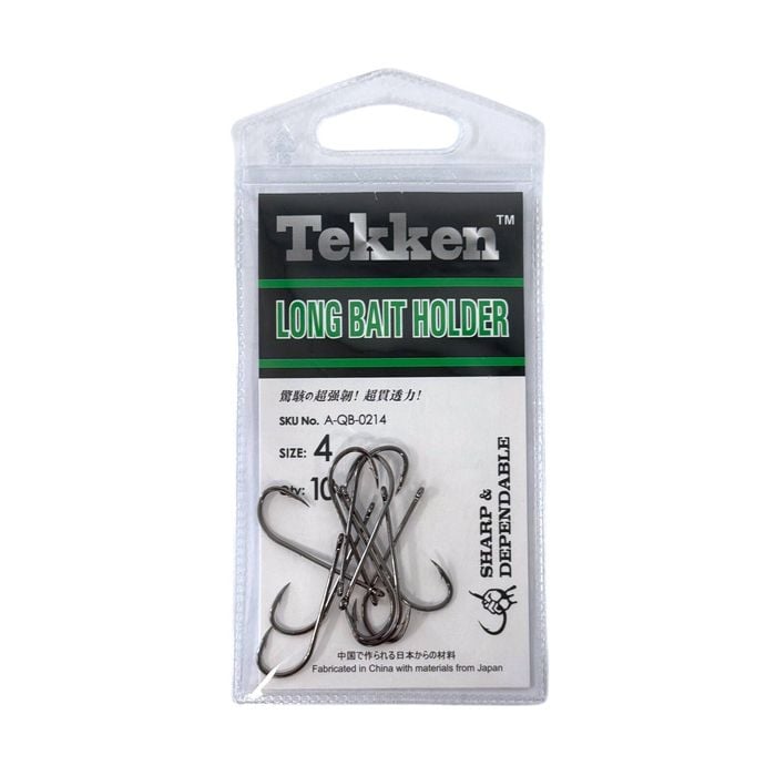 Tekken Size 4 Long Bait Holder Hooks – 10 Pack