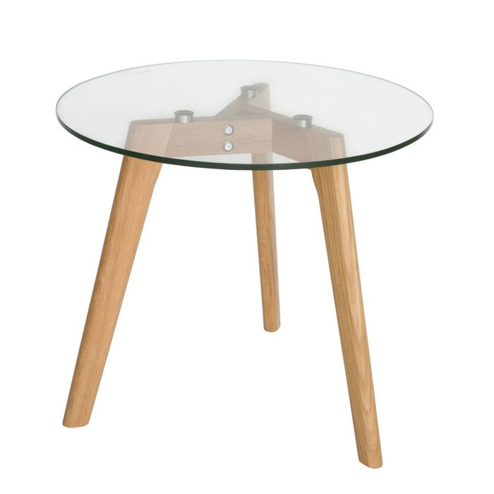 SK Designer Living | Stad Round Glass Side Table - Natural