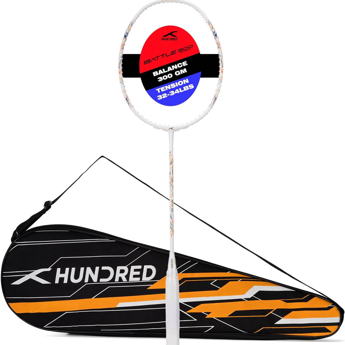 HUNDRED Battle 900-3U Graphite Strung Badminton Racket – Lightweight ...