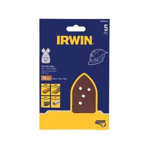 IRWIN 100 x 135mm 60 Grit Mouse Sanding Sheets - 5 Pack
