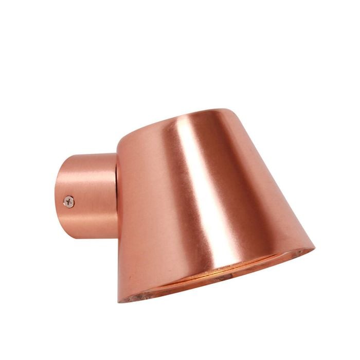 CLA Lighting Skopa Exterior Glass Diffuser Flat Top Cone Surface Mounted Wall Light IP44 Copper