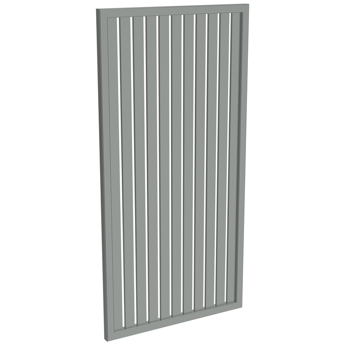 ProtectorAl 300-1000W X 1001-2000H Palladium Silver Aluminium Welded Slat Panel Vertical 18mm Gap
