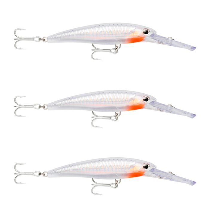 3x Rapala 14cm X Rap Magnum 20 Deep Diving Trolling Lures - Glass Ghost