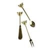 3pc LVD Charcuterie Brass Bee Server Spoon/Knife/Fork Set - Gold