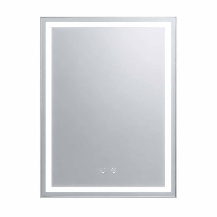 P&P Silver Rectangle LED Bathroom Mirror With Anti-Fog Touch Control 600x800mm