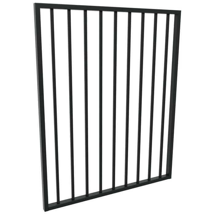 ProtectorAl 975 x 1200mm Black Satin Aluminium Square Picket Flat Top Pool Gate