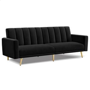 ALFORDSON Sofa Bed Velvet Black