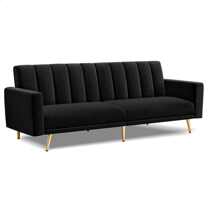 ALFORDSON Sofa Bed Velvet Black