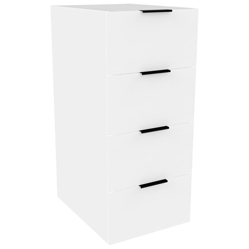 Lugna 1024 x 450 x 580mm White 4 Drawer Ready to Assemble Unit - White