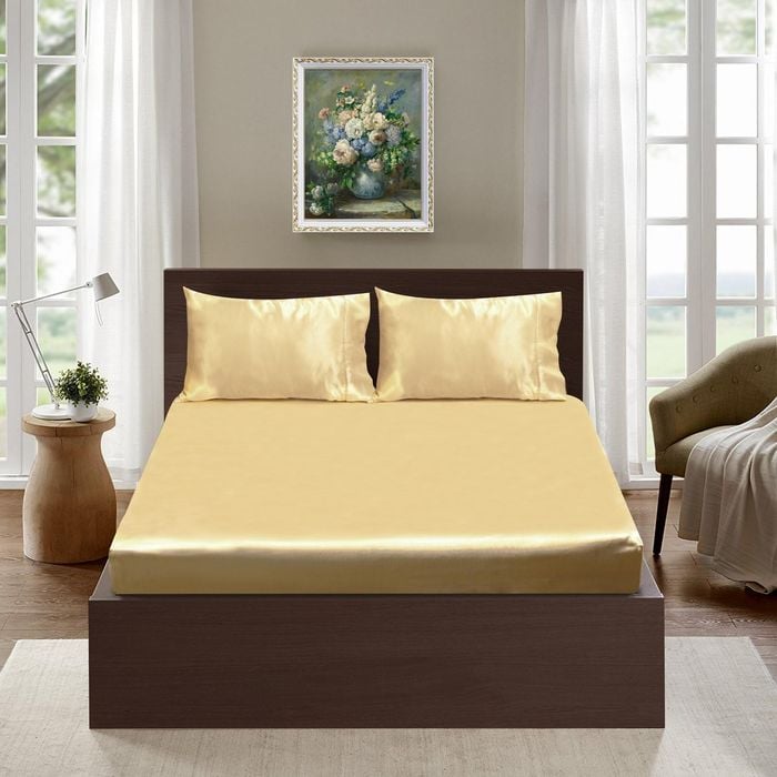 Ramesses Casablanca Premium Silken Touch Satin Fitted Sheet Combo Set