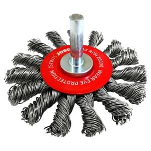 Josco 75mm Spindle-Mounted 1 Row Twistknot Wheel Brush