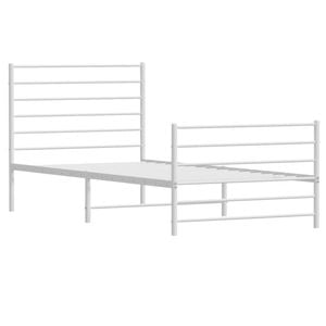 vidaXL Bed Frame Bed Base with Headboard and Footboard White King Single Size