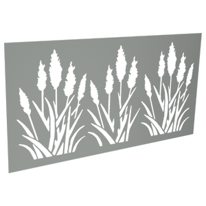 ProtectorAl 300-1200w x 1201-2400h Palladium Silver Bullrush Unframed Solid Aluminium Decorative Panel 