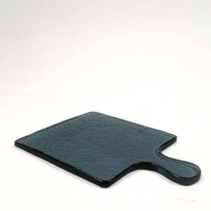 Creativewomen Hammered Glass Square Serving Board Blue 18x25cm Dishwasher Safe