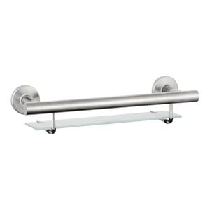 evekare 488mm Stainless Steel Bath Shelf With Grab Rail