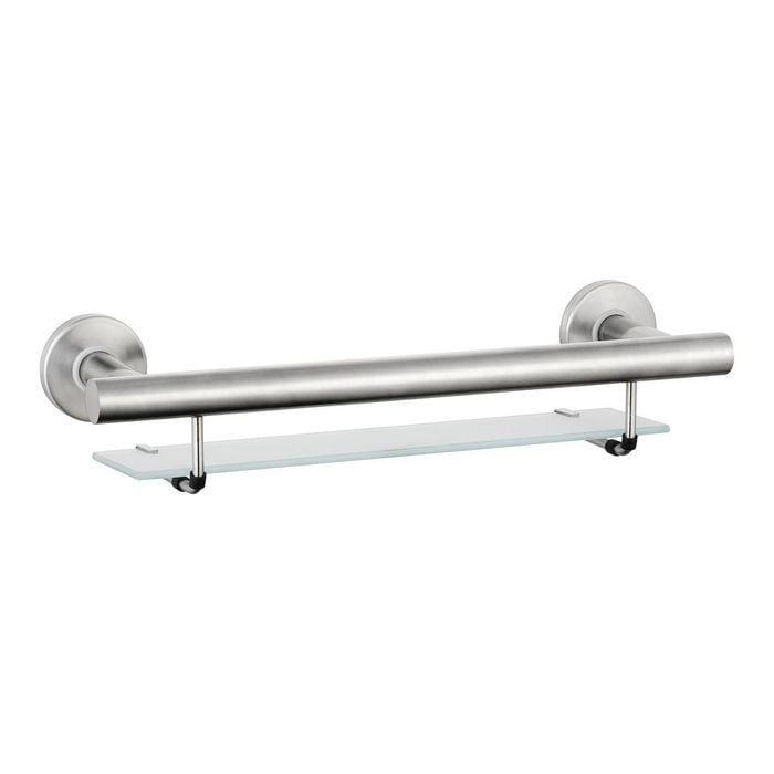 evekare 488mm Stainless Steel Bath Shelf With Grab Rail