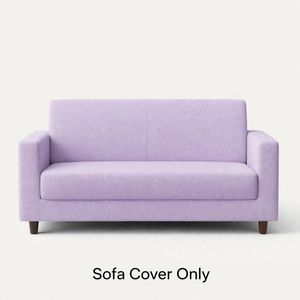 Anyhouz 4 Seater Sofa Cover Plain Light Purple Style And Protection For Living Room Sofa Chair Elastic Stretchable Slipcover