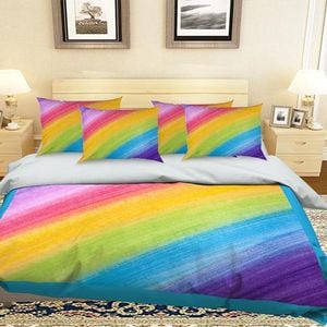 3D Seven Colors 171 Bedding Set Pillowcases Quilt Duvet Cover Set Queen King