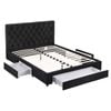 Artiss Queen Bed Frame Storage Charging Station Upholstered 3 Drawers