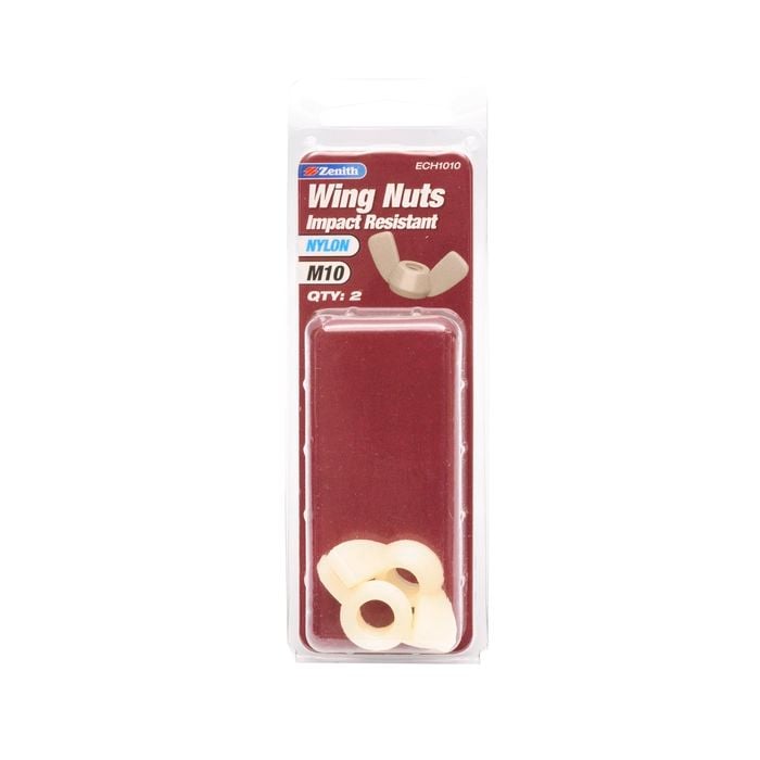 Zenith Nylon Wing Nut M10 2pk