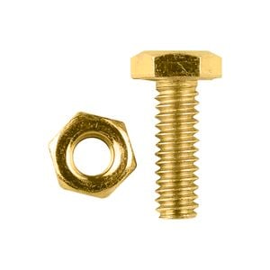 Pinnacle 1/4 x 3/4" Yellow Zinc Imperial Hex Bolt And Nut - 10 Pack