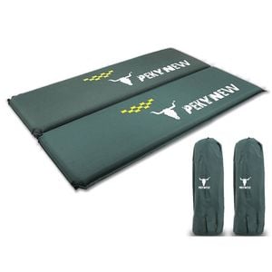 Double Self Inflating Joinable Mat Pad Air Bed Camping - Green