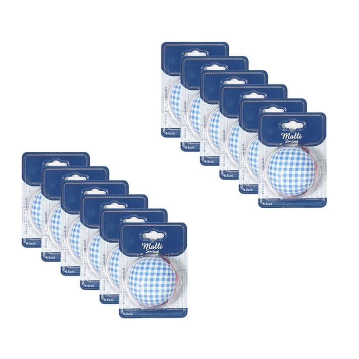 12pk Malli Sewing Wrist Compact Sewing Tailoring Pin Cushion Holder 6.5cm Asstd