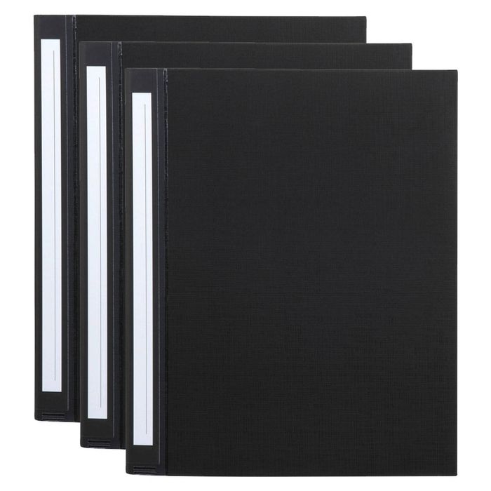 3x Marbig Deluxe Pe 2 D-ring 25mm A4 Binder File Document Organiser Holder Black