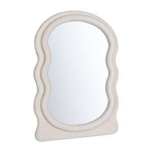 Furb Wall Mirror Irregular Makeup Vanity Mirror Fabric Frame Home Decor 60X80cm
