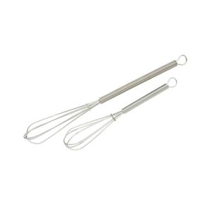 2pc Cuisena Handheld Chrome Mini Whisk Set - Silver