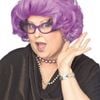The Dame Edna Everidge Short Wavy Hair Wig Adult Costume Party Accessory Purple