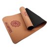Powertrain 6mm Natural Cork Yoga Mat with Carry Strap, Non-Slip Cushioned Pilates Exercise Fitness Mat - Chakra
