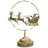 LVD Metal Santa Sleigh w/ Led Christmas Decoration Home Tabletop Decor Gold