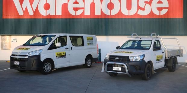 Van and ute hire cars parked Infront of Bunnings