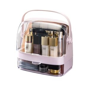 SOGA 2-Tier Pink Countertop Makeup Storage Organiser
