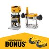 DeWalt 18V XR Li-ion Cordless Brushless 6.35mm (1/4") Laminate Trim Router With Plunge Base - Skin Only
