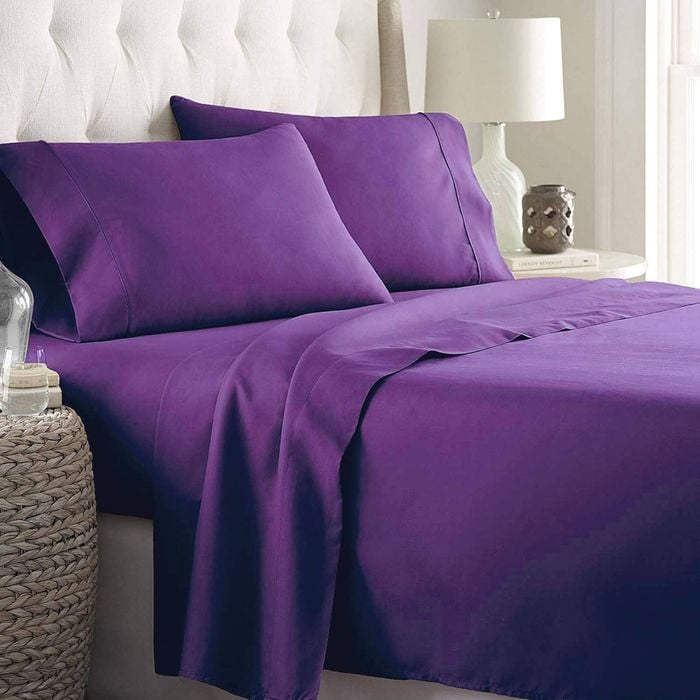 2000TC Ultra Soft Super King Fitted Sheet Set- Purple