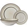 12pc Casa Domani Porcelain Leros Rim Dinner Set W/ Dinner, Side Plates & Bowls